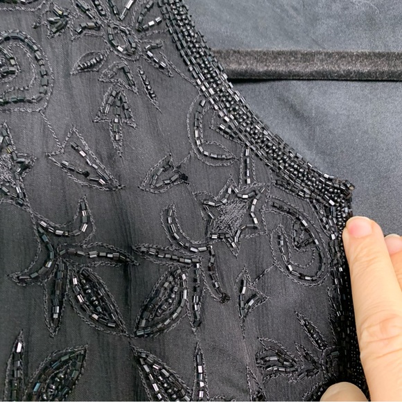 Vintage Beaded Sequin Jacket Lightweight Party Event Guest Blingy Retro Size 2X - Picture 8 of 12